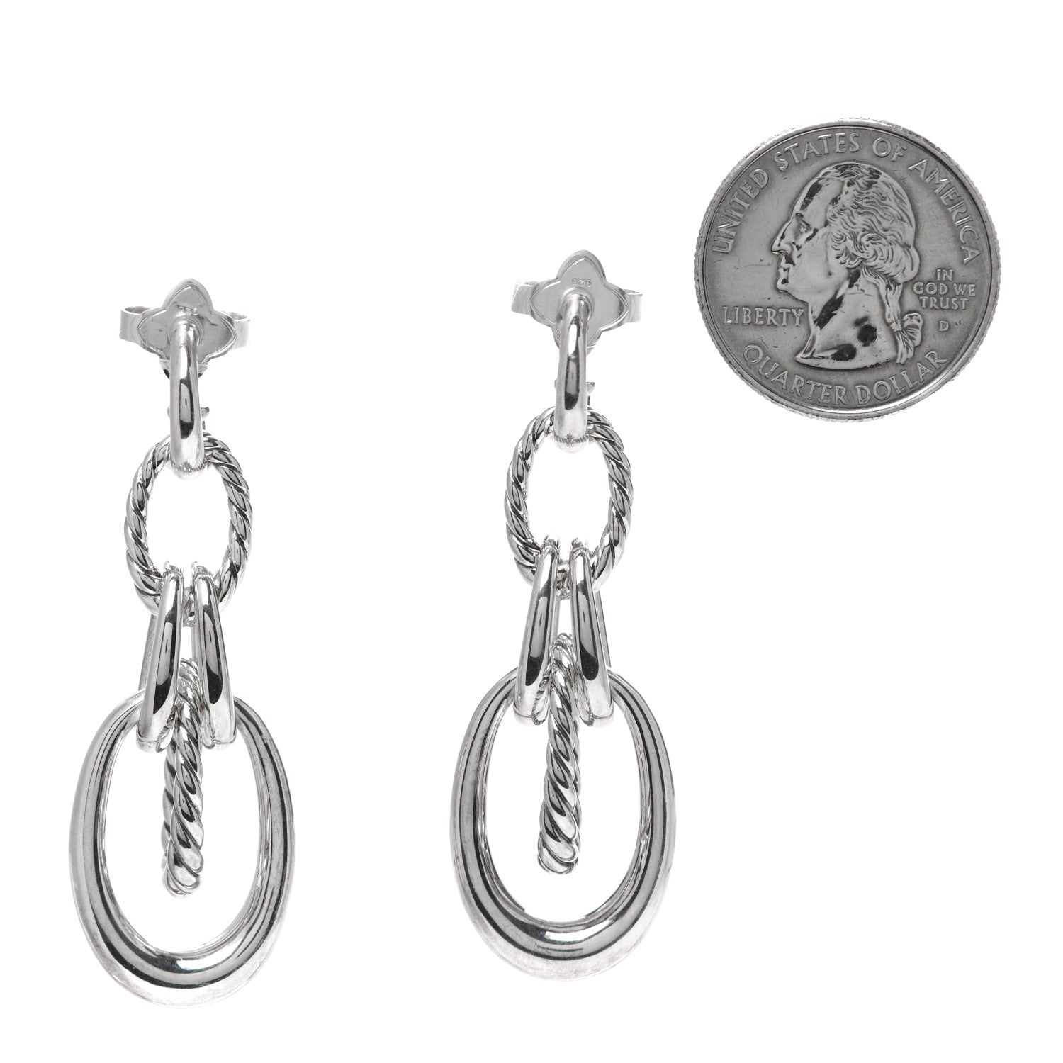 David Yurman Sterling Silver Pure Form Drop Earrings 2 of 4