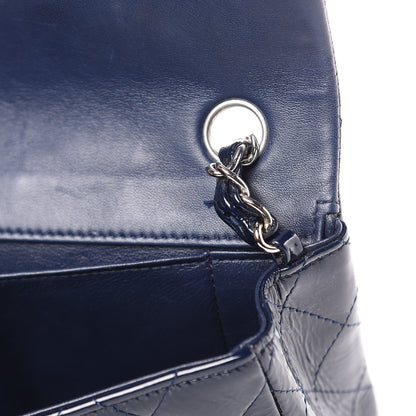 Chanel Distressed Patent Quilted East West Flap Navy Blue 14 of 15