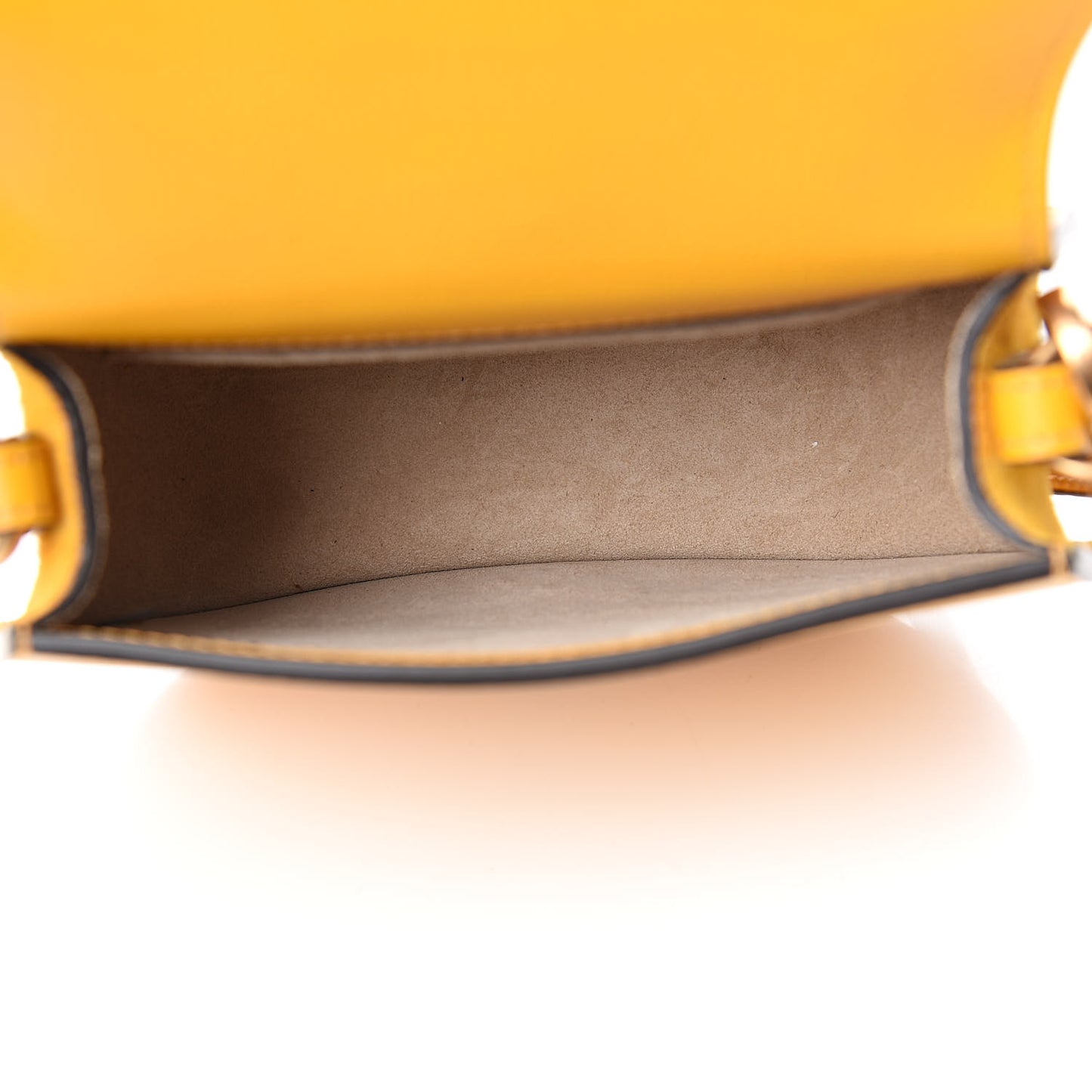 Calfskin Suede Small Nile Bracelet Bag Dusty Yellow