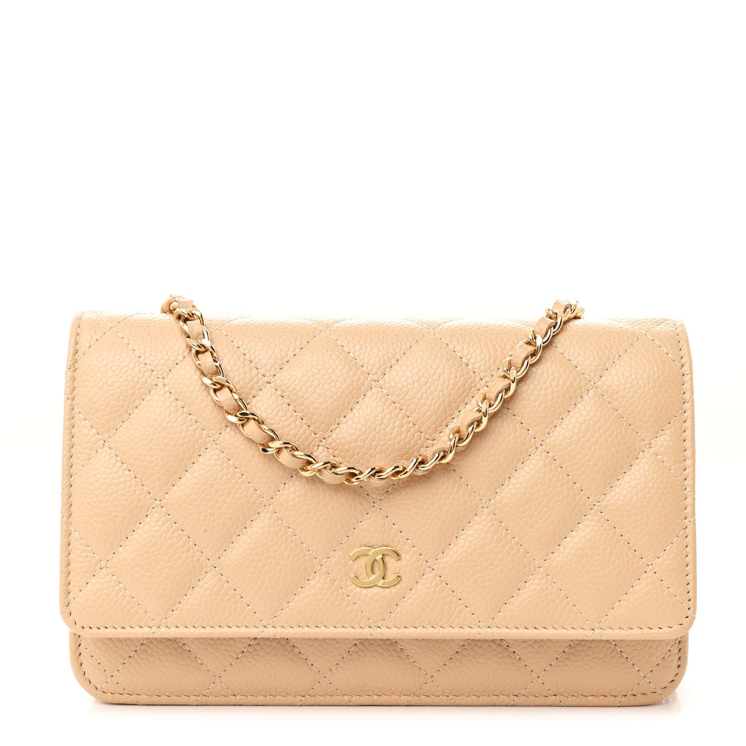 Chanel Caviar Quilted Wallet on Chain WOC Beige 1 of 13