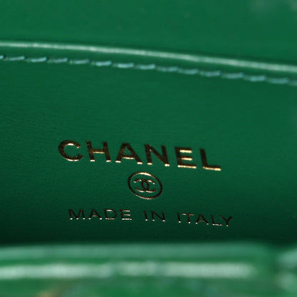 Chanel Shiny Aged Calfskin Quilted Mini Nano Kelly Shopper Green 5 of 10