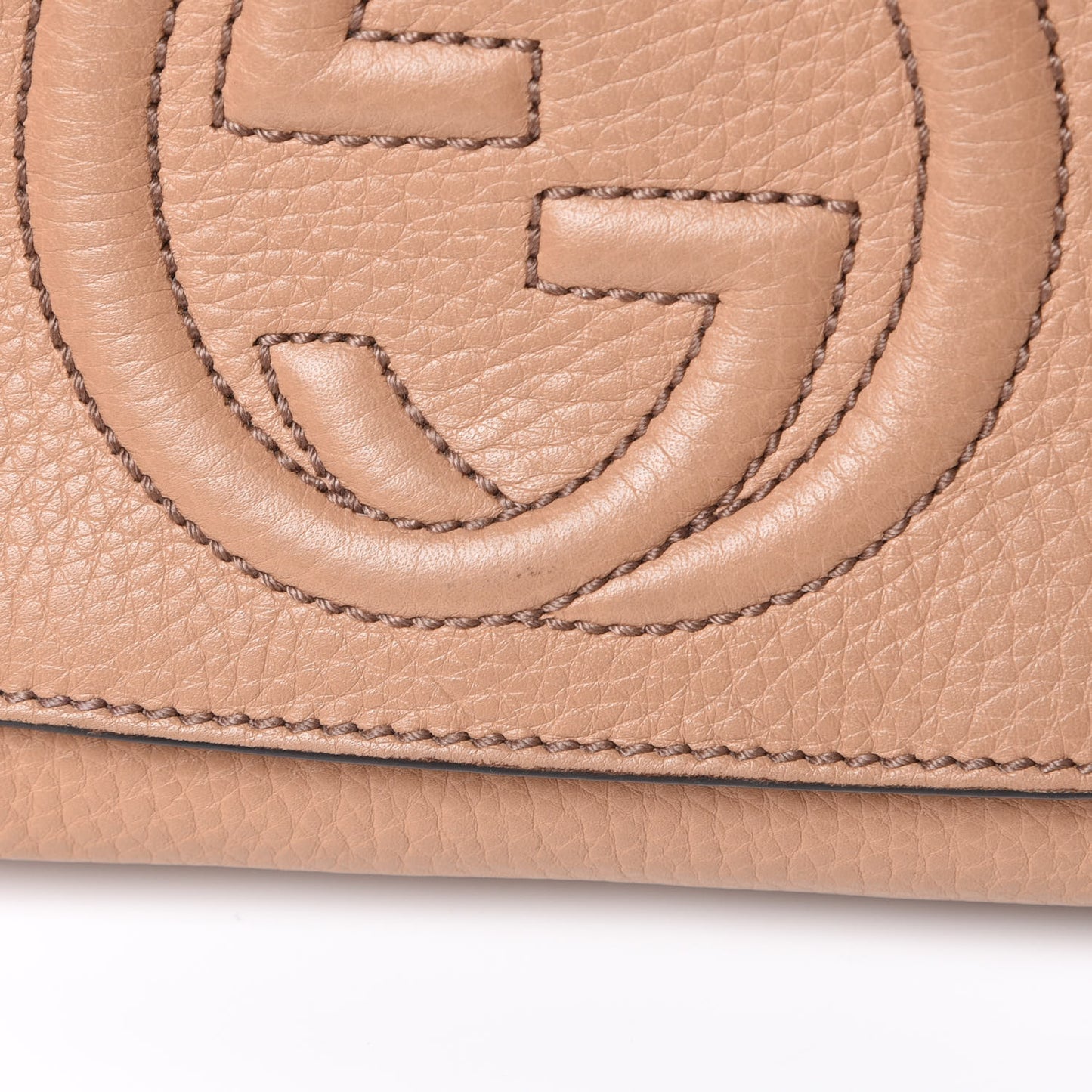 Pebbled Calfskin Medium Soho Flap Crossbody Camelia