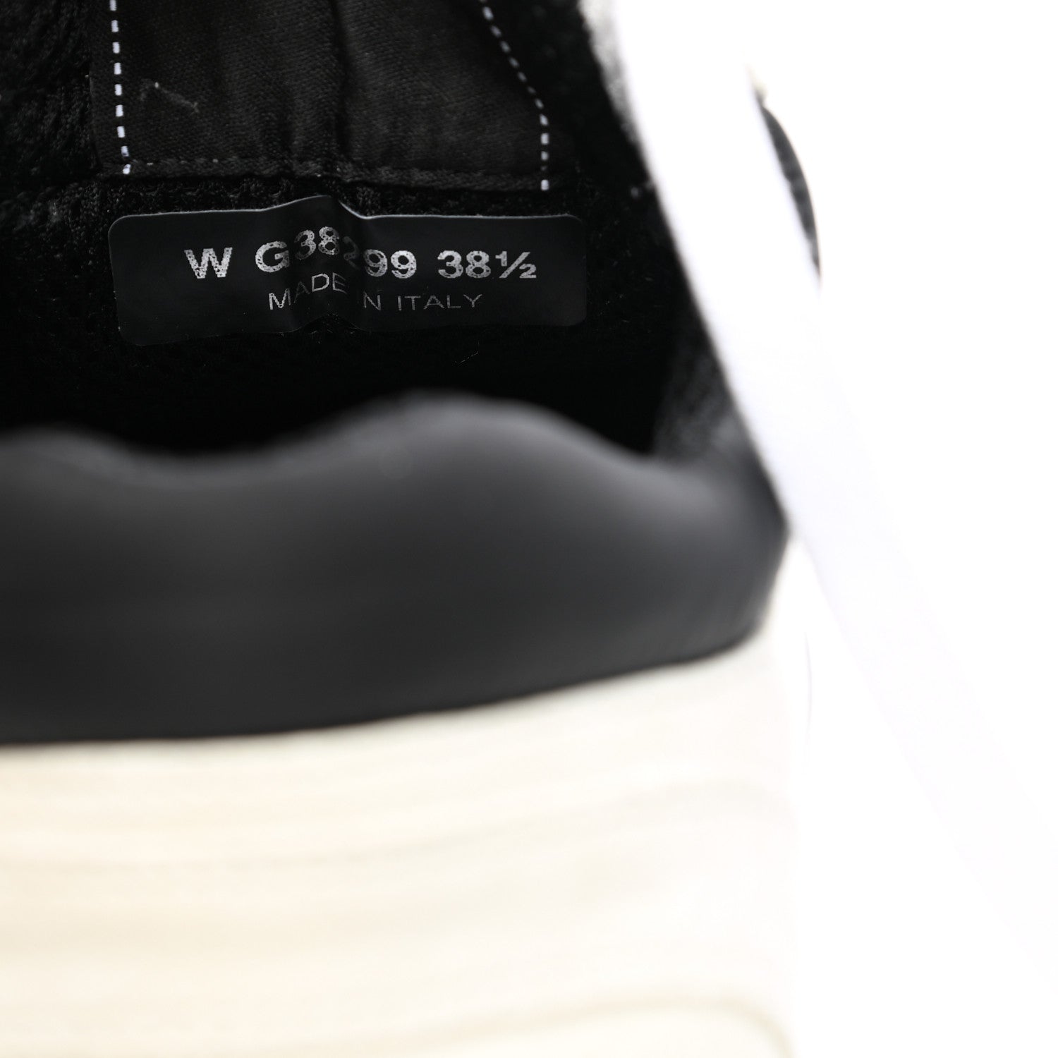 Chanel Mesh Suede Calfskin Grained Calfskin Womens CC Sneakers 38.5 White Black 8 of 9