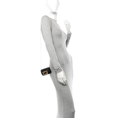 Fendi Nappa Matisse FF Embossed Nano Maxi Buckle Baguette Charm Black 2 of 9