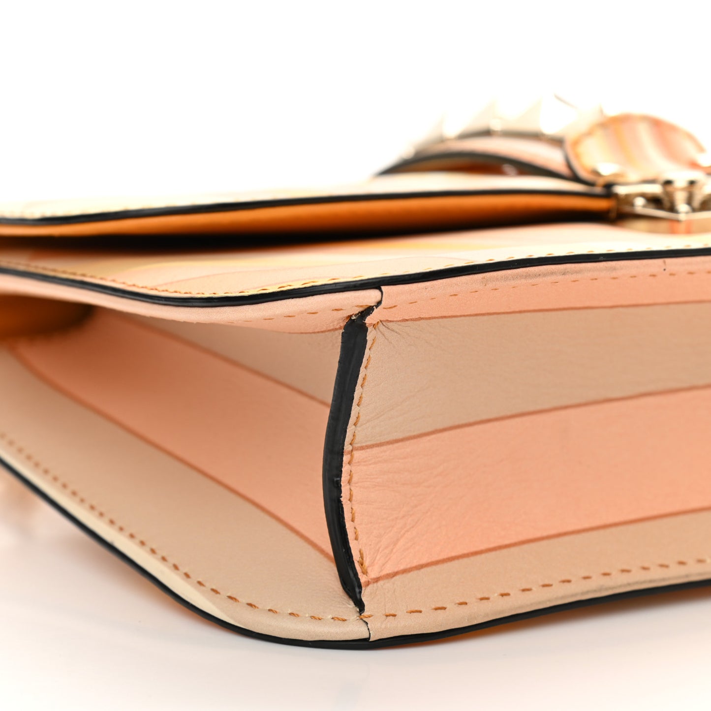 Vitello Native Couture 1975 Medium Glam Lock Rockstud Flap Mandarin Sorbet