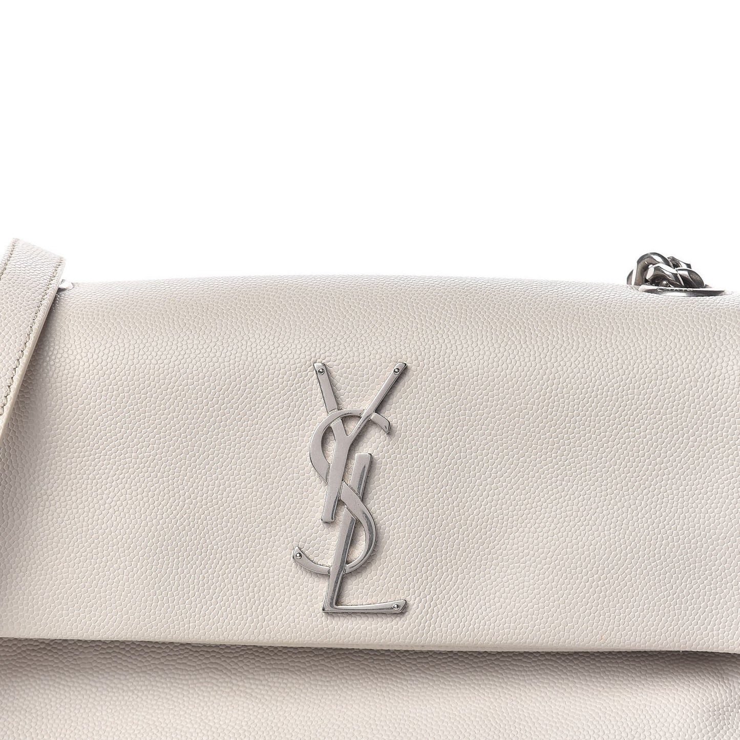 Grain De Poudre Small West Hollywood Monogram Fold-Over Bag Pearl White