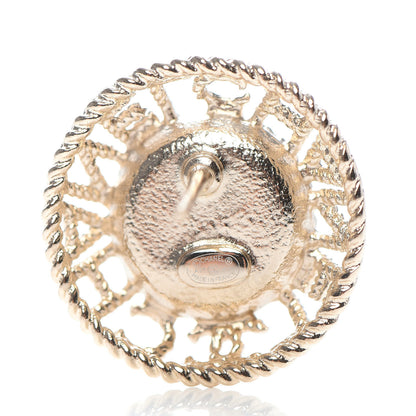 Chanel Pearl CC Round Rope Logo Earrings Gold 4 of 5