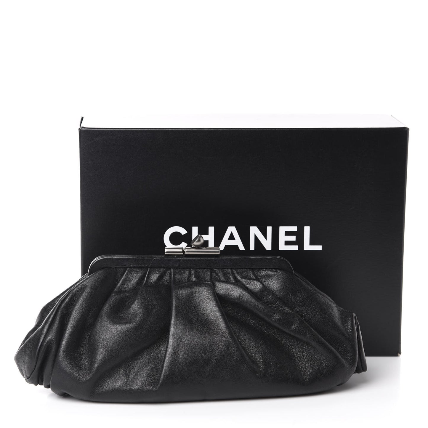 Lambskin Monte Carlo Clutch Black
