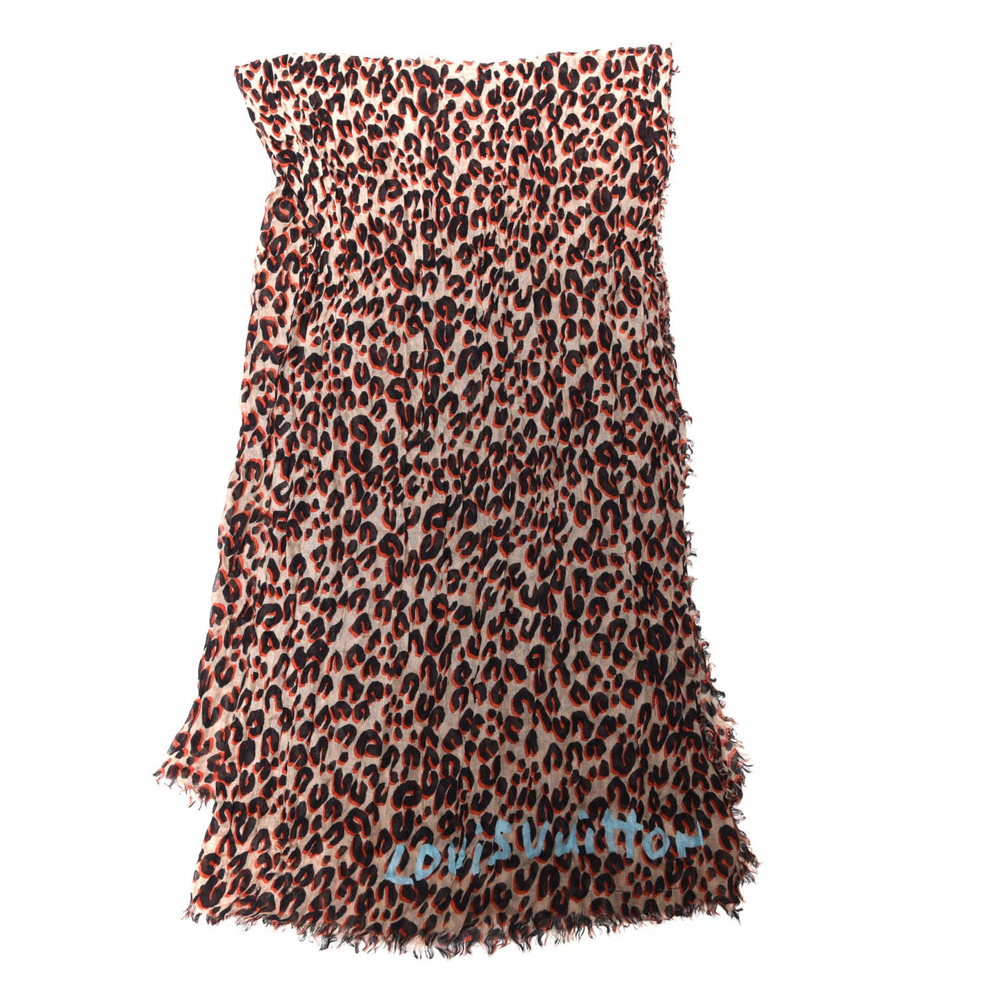 Cashmere Silk Leopard Etole Stole Sable