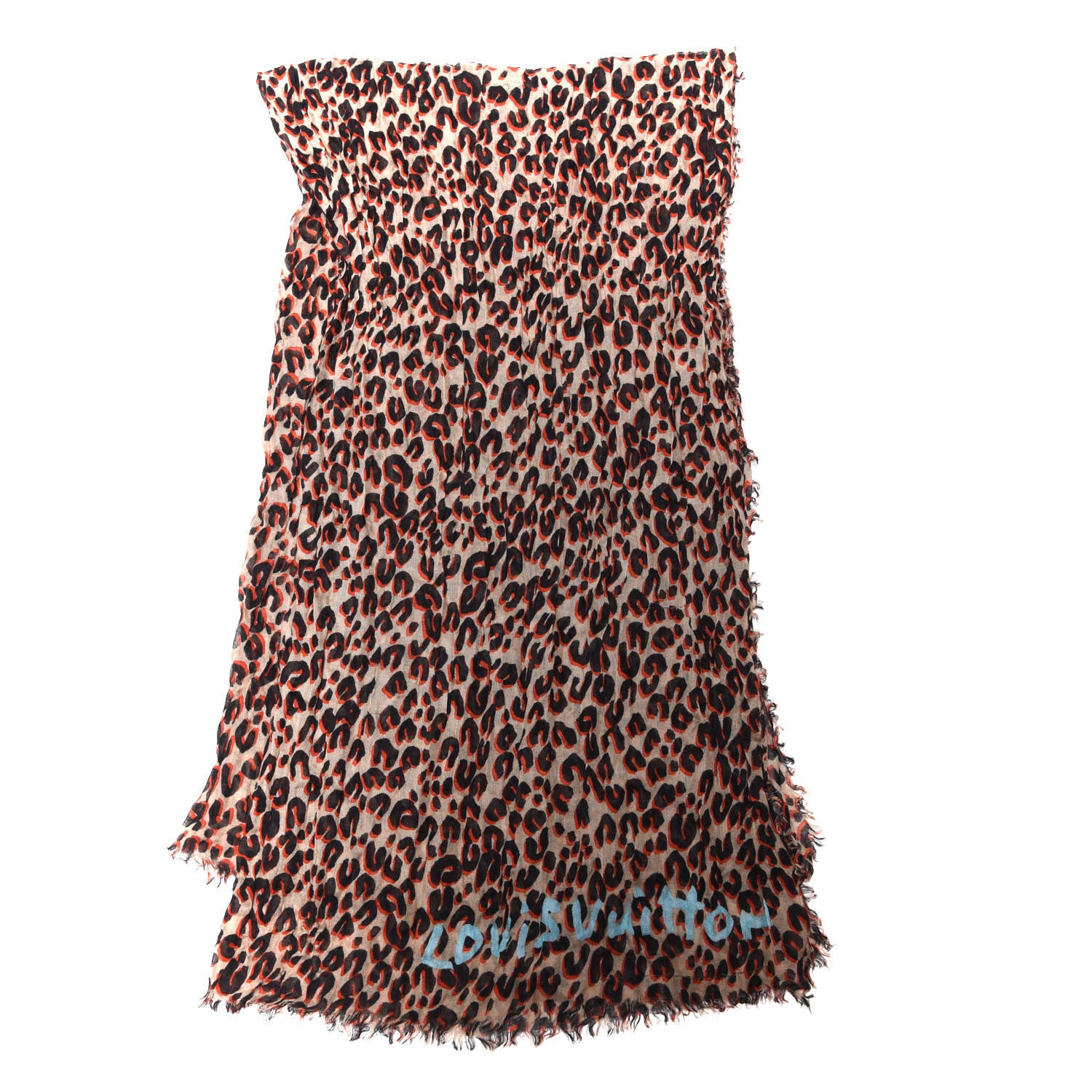 Louis Vuitton Cashmere Silk Leopard Etole Stole Sable 2 of 4