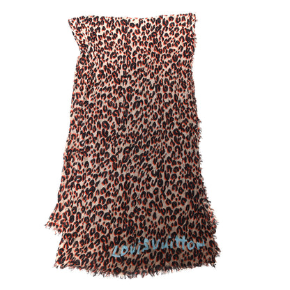 Louis Vuitton Cashmere Silk Leopard Etole Stole Sable 2 of 4