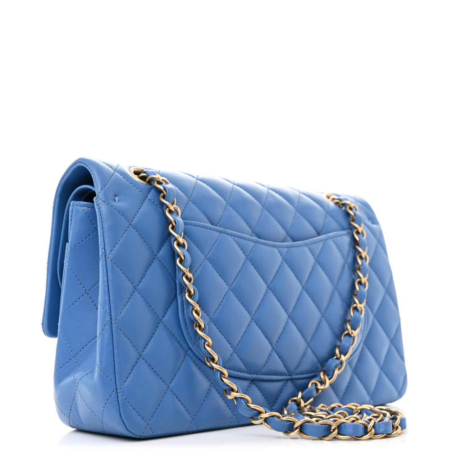 Chanel Lambskin Quilted Medium Double Flap Blue 3 of 11