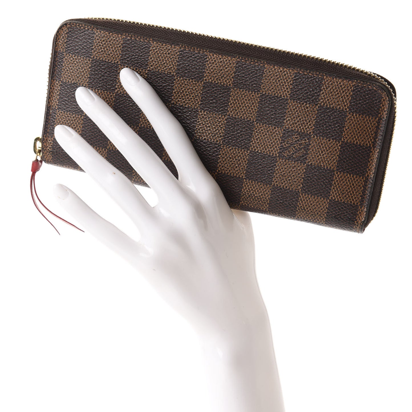 Damier Ebene Clemence Wallet Cherry