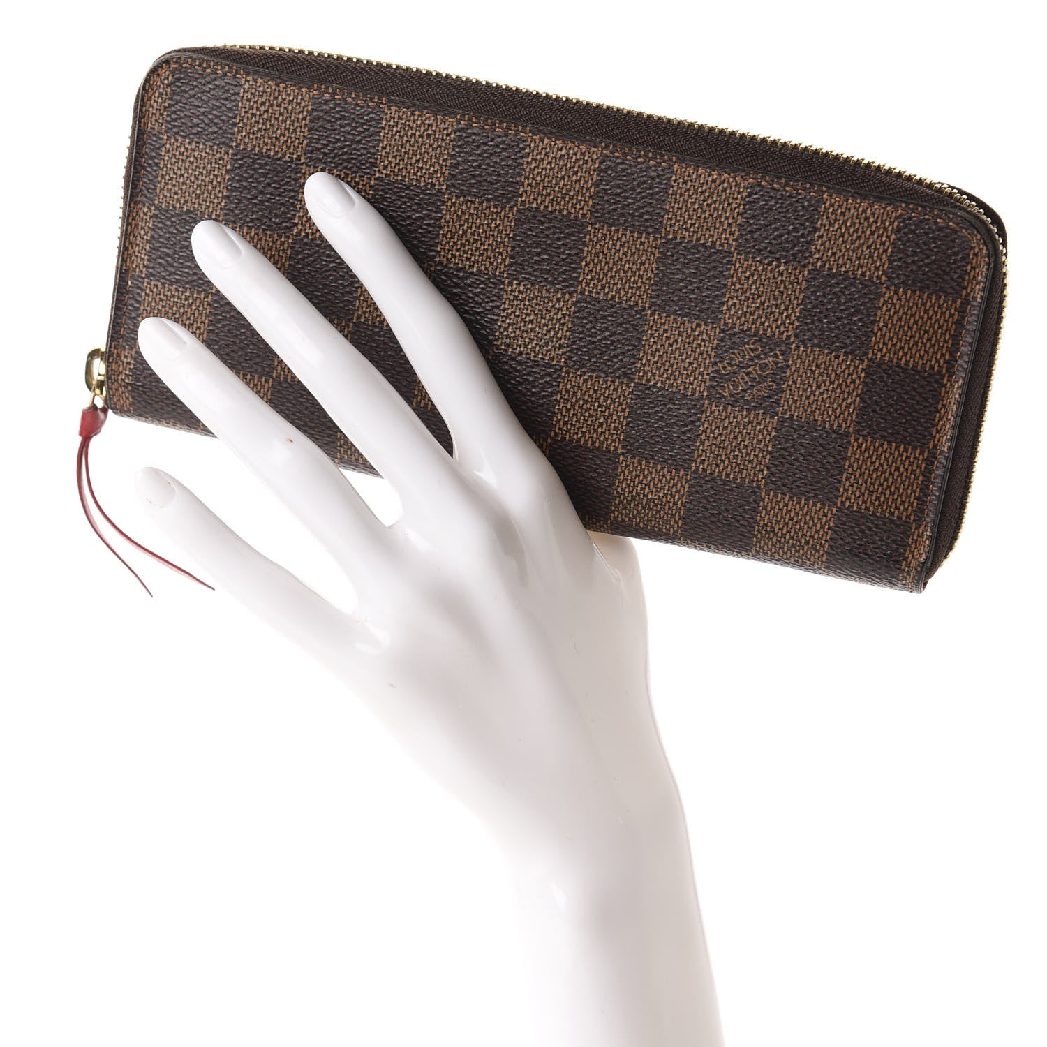 Louis Vuitton Damier Ebene Clemence Wallet Cherry 2 of 8