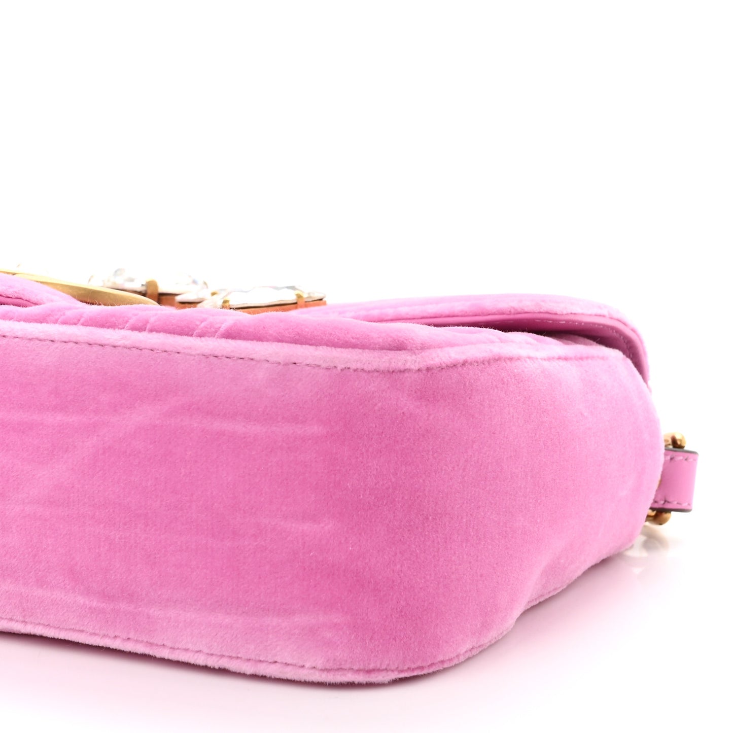 Velvet Matelasse Marquise Crystals Embroidered Small GG Marmont Shoulder Bag Malva