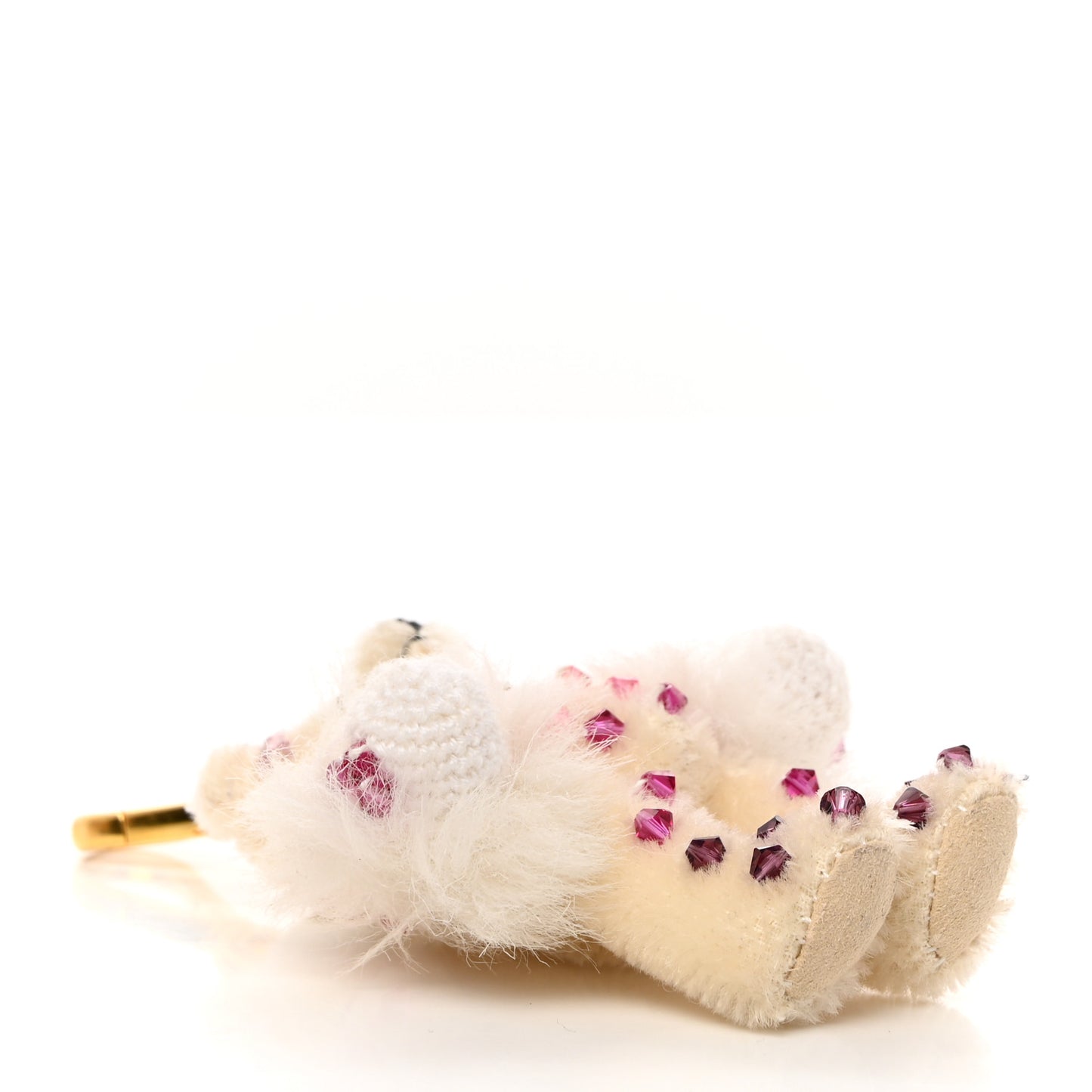 Crystal Teddy Bear Keychain White Multicolor