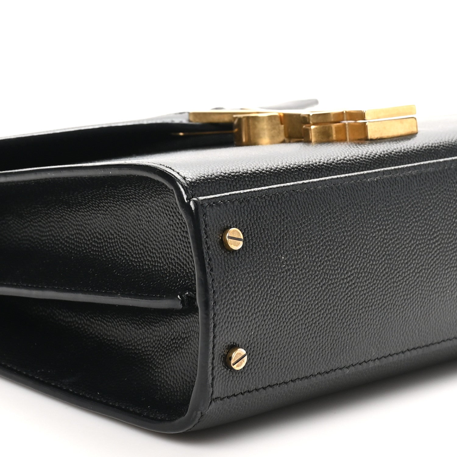 Saint Laurent Grain de Poudre Mini Classic Monogram Cassandra Top Handle Black 8 of 10