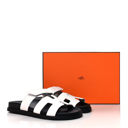 Hermes Calfskin Womens Chypre Sandals 38 White 9 of 9