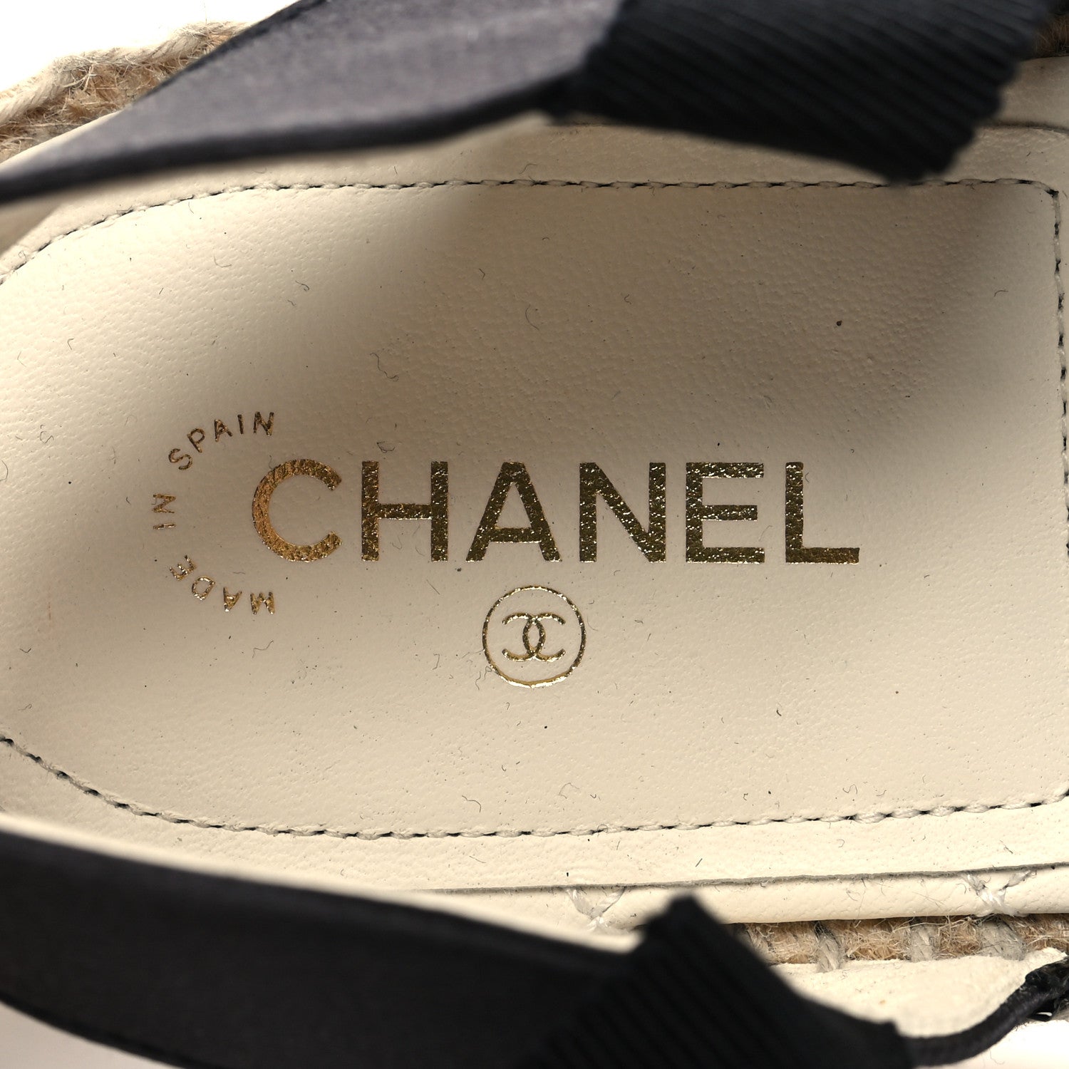 Chanel Lambskin Velvet Patent CC Espadrilles 39 Black 9 of 9
