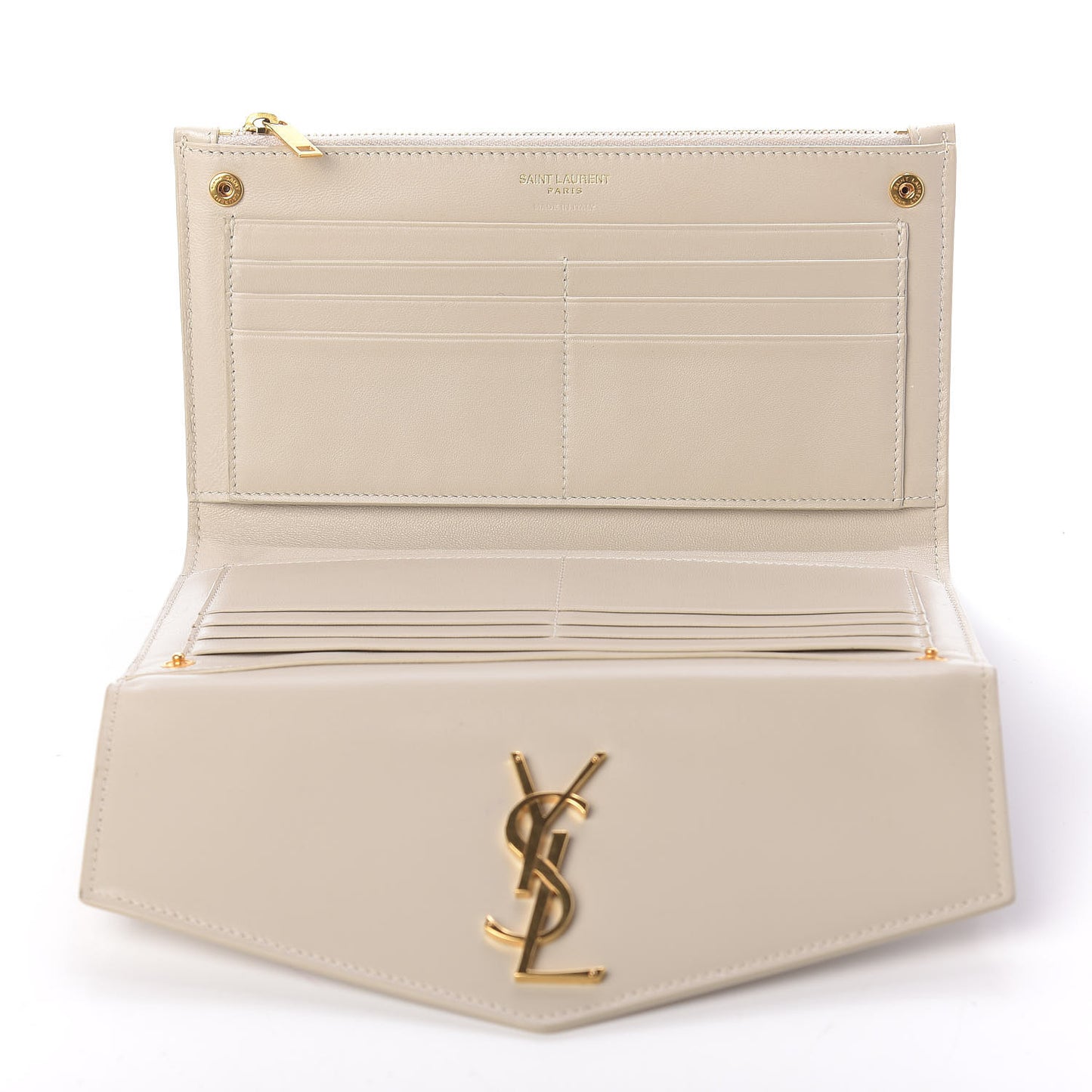Smooth Shiny Calfskin Monogram Uptown Wallet Crema Soft