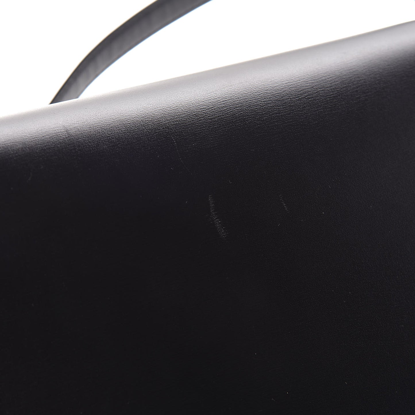 Box Calfskin Medium Classic Box Flap Bag Black