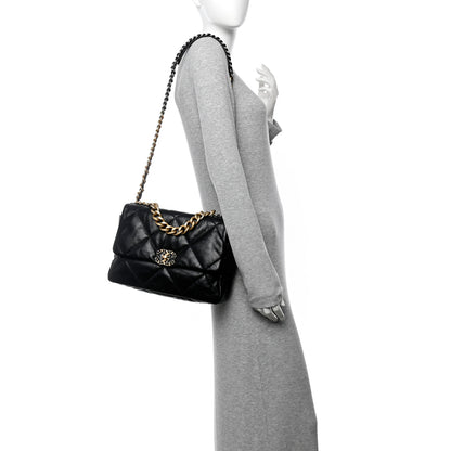 Chanel Goatskin Quilted Large Chanel 19 Flap Black 2 of 11