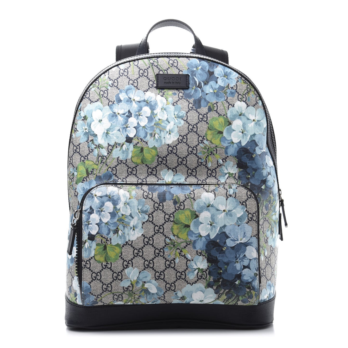 GG Supreme Monogram Blooms Medium Day Backpack Beige Blue Navy