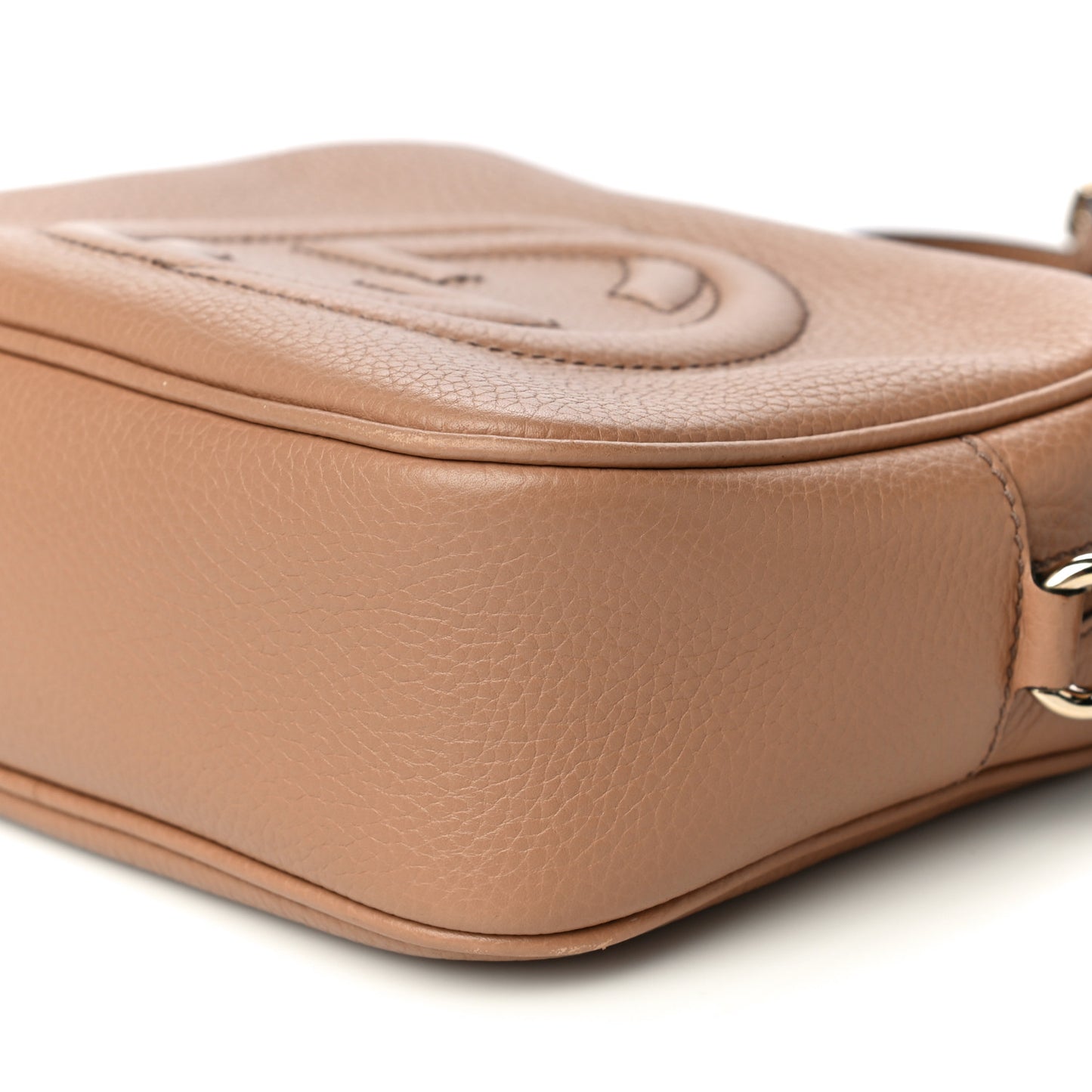 Pebbled Calfskin Small Soho Disco Bag Rose Beige