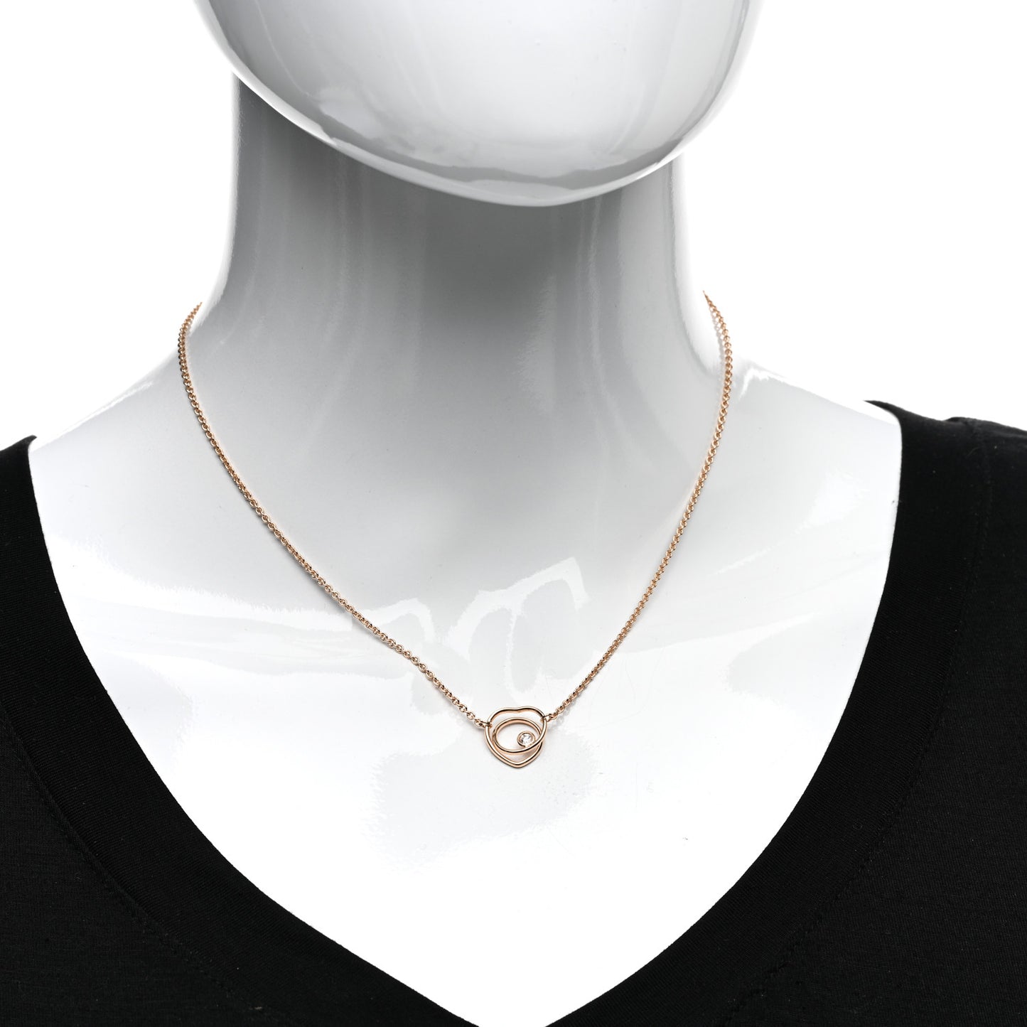 18K Rose Gold Diamond TPM Vertige Coeur Necklace ST