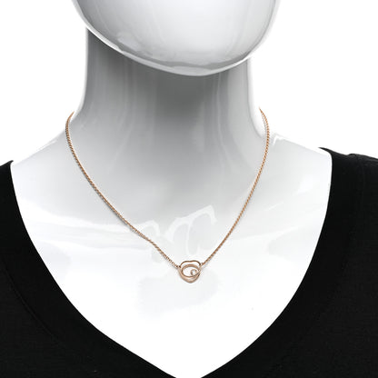 Hermes 18K Rose Gold Diamond TPM Vertige Coeur Necklace ST 2 of 5