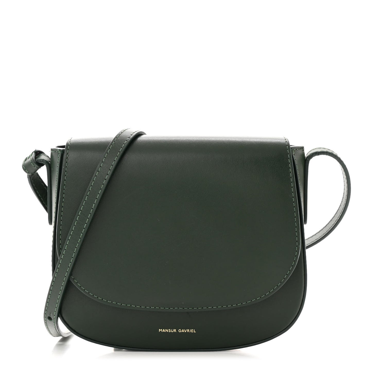 Calfskin Mini Flap Crossbody Bag Moss
