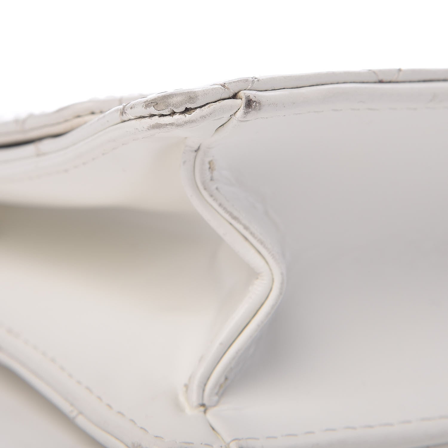 Chanel Glazed Calfskin Stitched Mini Square Flap White 10 of 18
