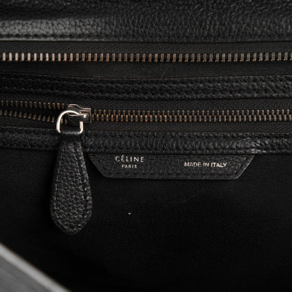 Celine Drummed Calfskin Shoulder Luggage Black 6 of 14