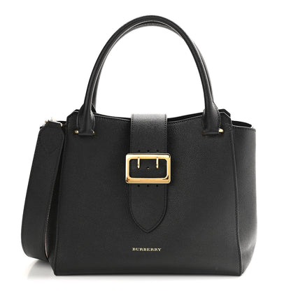 Burberry Soft Grain Calfskin Medium Buckle Tote Black 1 of 11