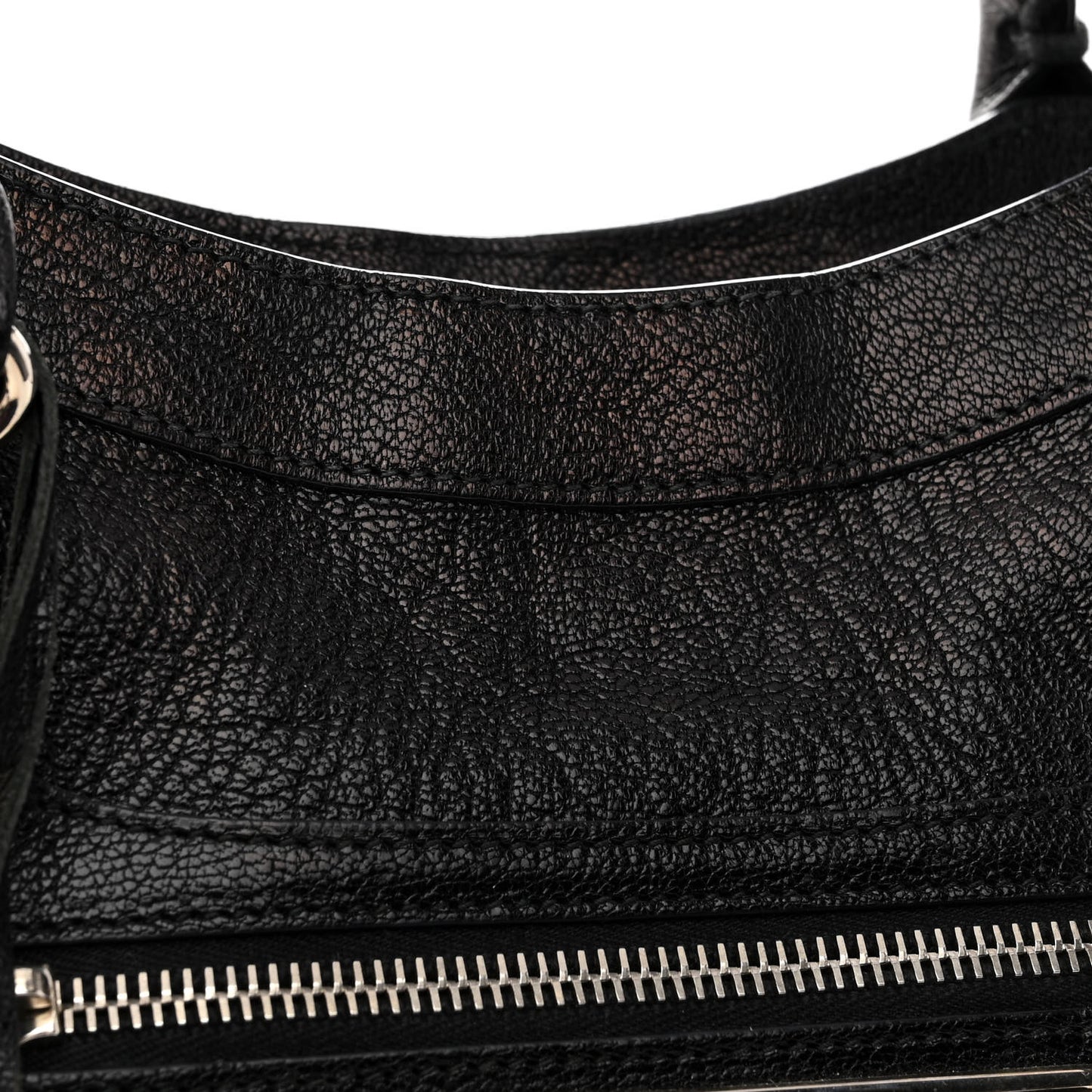 Chevre Silver Metallic Edge Hardware City Black