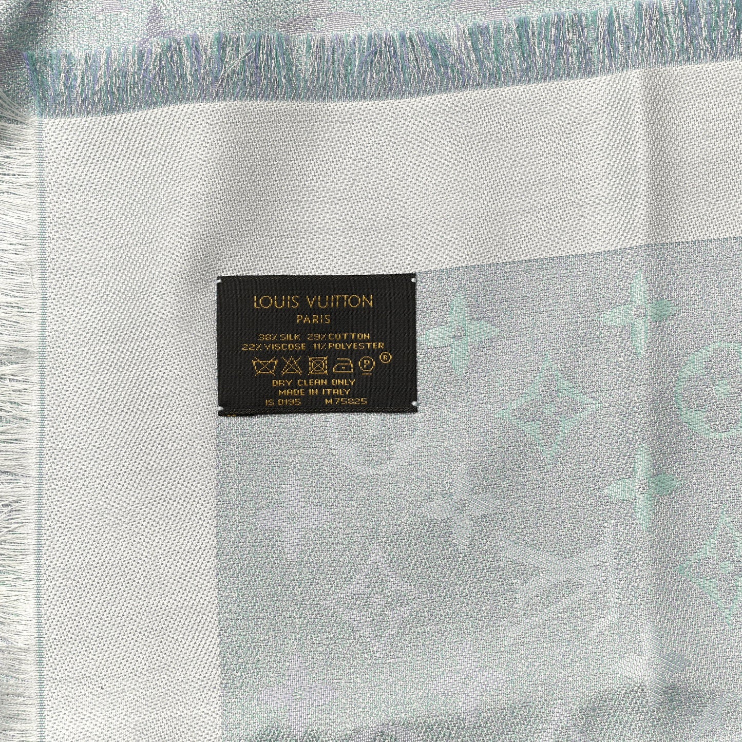 Silk Lurex Wool Monogram Shine Shawl