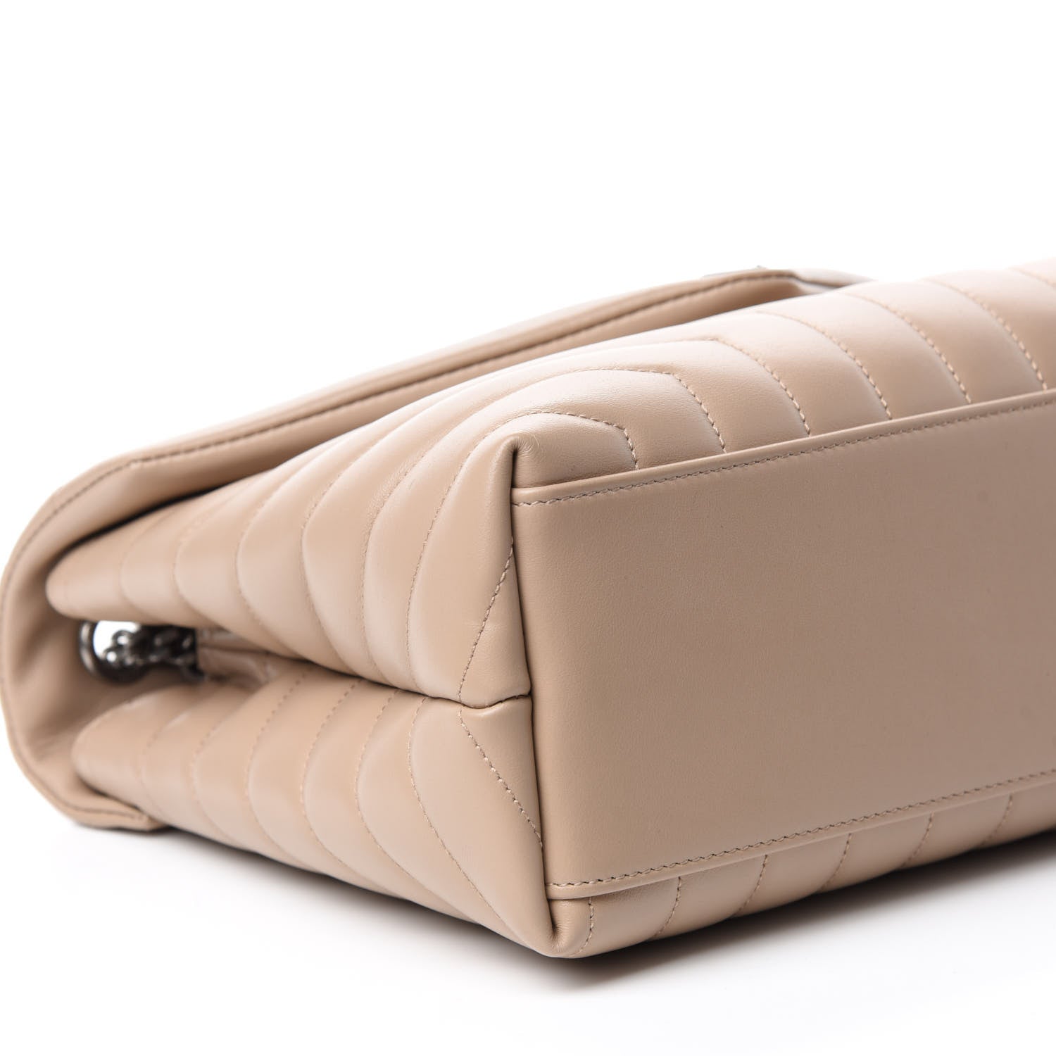 Saint Laurent Calfskin Y Quilted Monogram Medium Loulou Chain Satchel Nude Powder 6 of 11