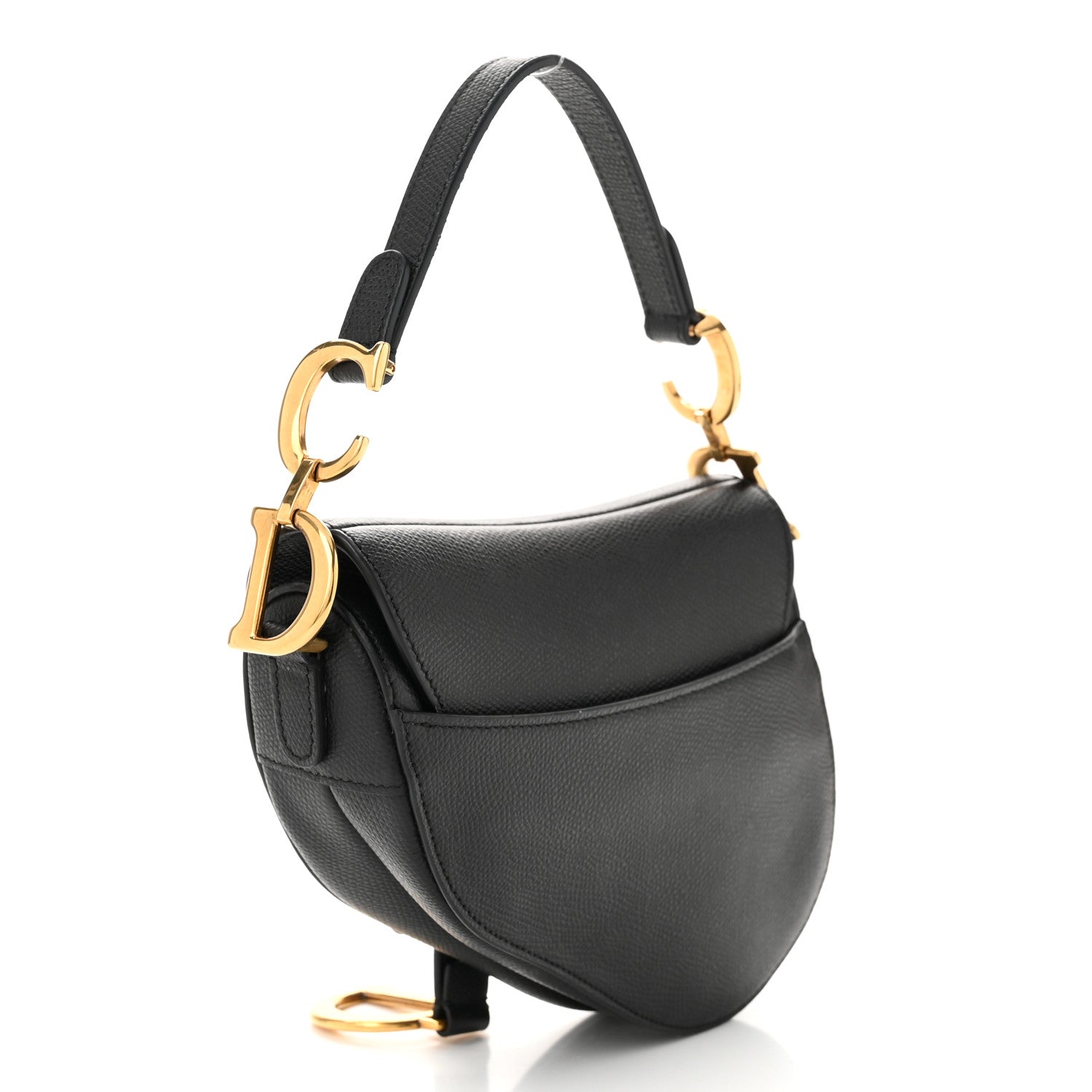 Christian Dior Grained Calfskin Mini Saddle Bag Black 3 of 10