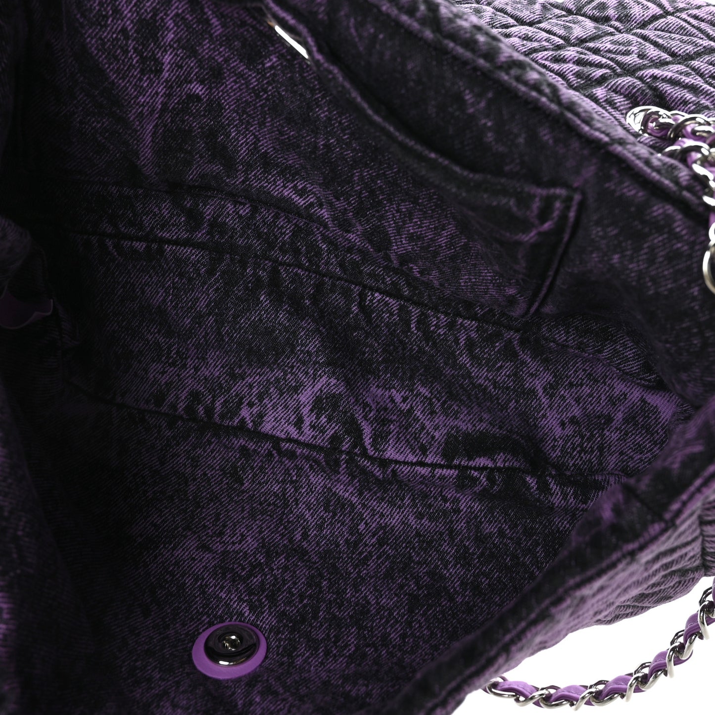 Denim Quilted Denimpression Flap Purple Black