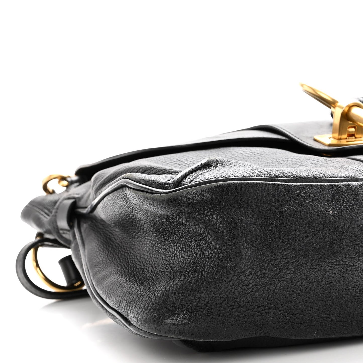 Grained Lambskin Calfskin Medium Lexa Shoulder Bag Black