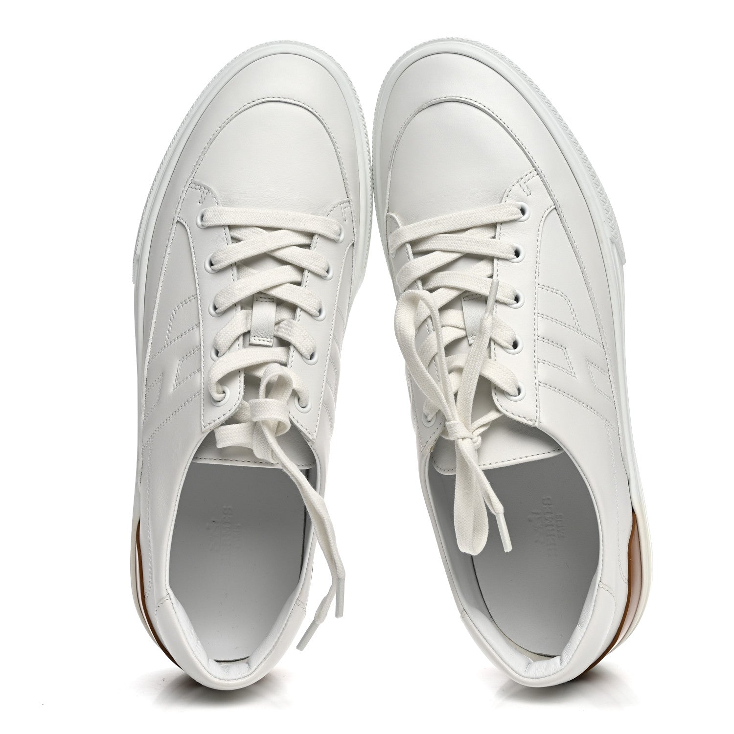 Hermes Calfskin Mens Deep Sneakers 44 White Gold 2 of 8