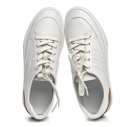 Hermes Calfskin Mens Deep Sneakers 44 White Gold 2 of 8