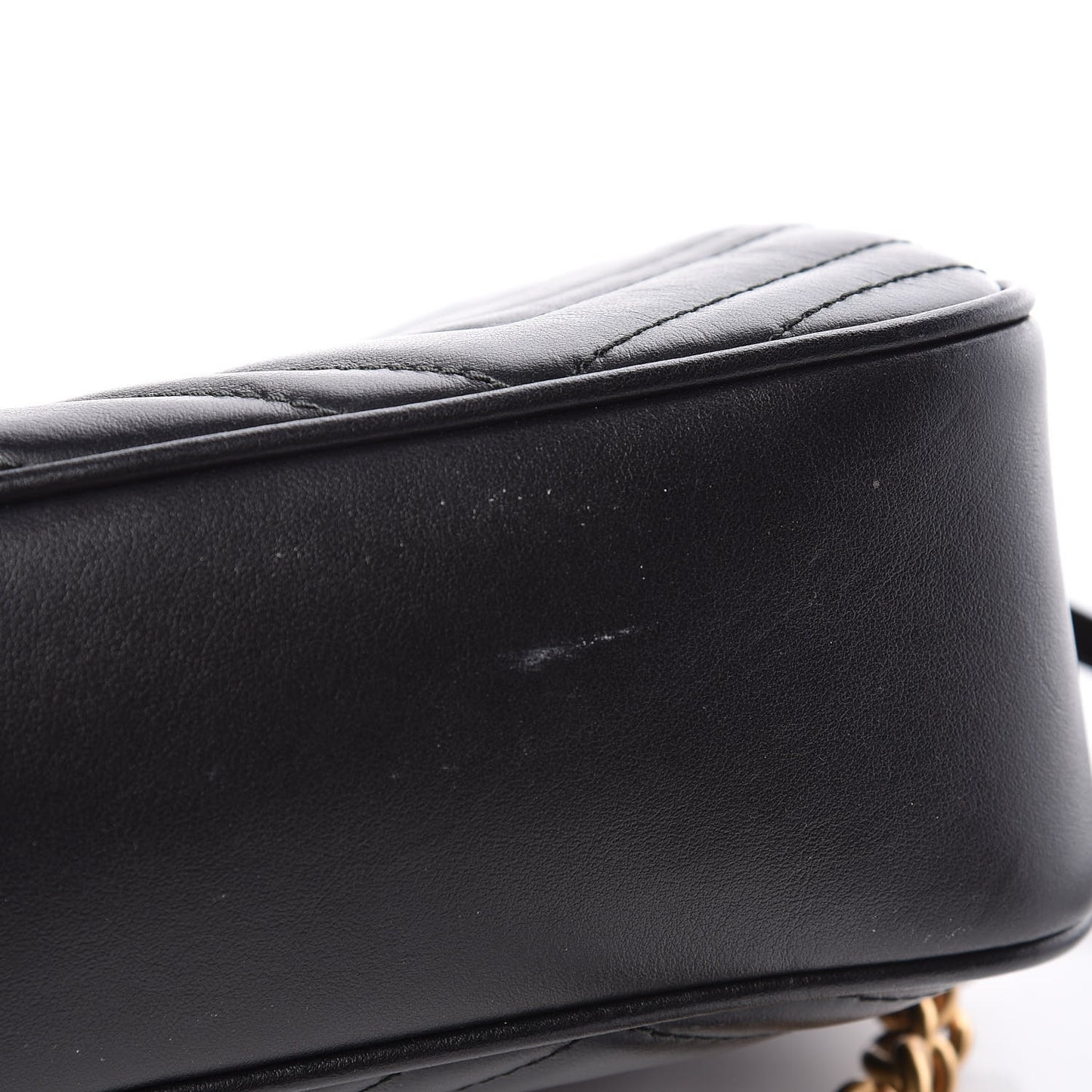 Calfskin Matelasse Small GG Marmont Chain Shoulder Bag Black