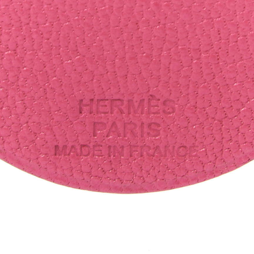 Hermes Chevre Mysore Pig Key Chain Pink Rose Shocking 5 of 5