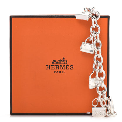 Hermes Sterling Silver Five Bags Amulette Charm Bracelet ST 5 of 5