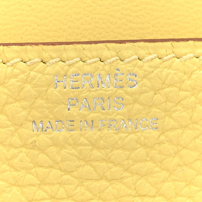 Hermes Togo Dogon Card Case Jaune Poussin 7 of 8