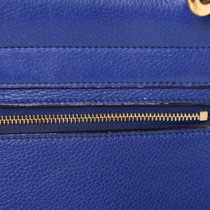 Celine Drummed Calfskin Suede Small Trapeze Indigo 24 of 24