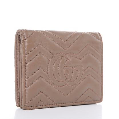 Gucci Calfskin Matelasse GG Marmont Card Case Porcelain Rose 3 of 11