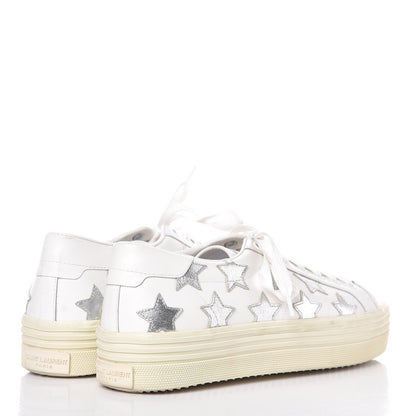 Saint Laurent Calfskin Star Court Sneakers 39.5 White Argent 4 of 8