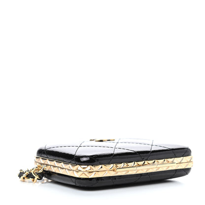 Chanel Glazed Goatskin Quilted Small Box With Chain Black 3 of 4